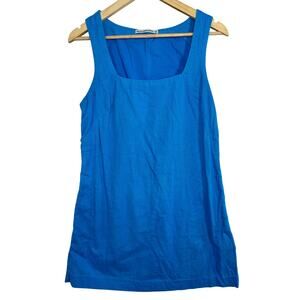 Abercrombie & Fitch Blue Linen Cotton Sleeveless Mini Shift Dress Womens Size M
